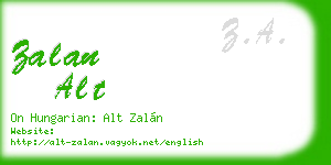 zalan alt business card